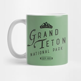 Grand Teton National Park Retro Wyoming Design Hiker Camper Nature Lover Mug